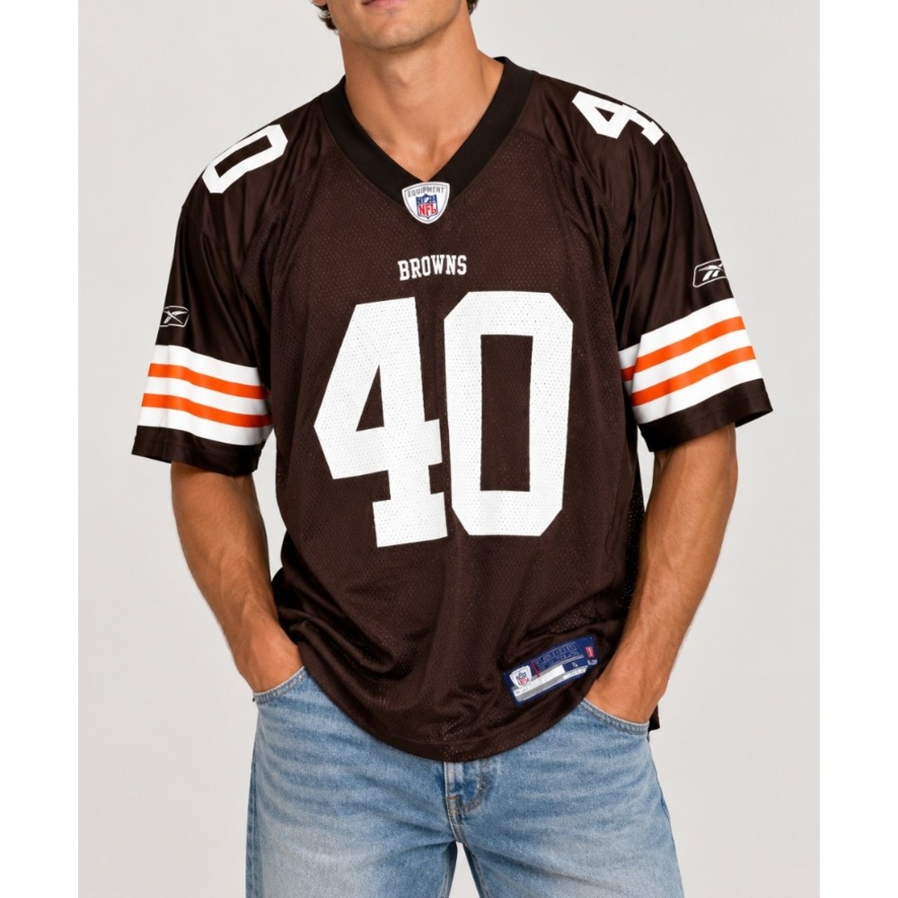 Reebok Cleveland Browns Peyton Hillis 40 NFL Jersey Brown Mens Large Football